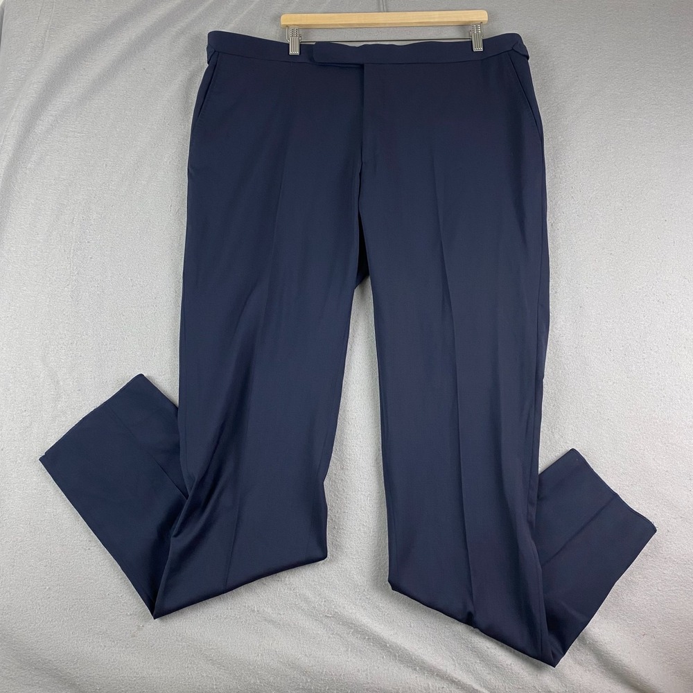 Polo Ralph Lauren Mens Wool twill Dress Pants 42 Side Tab Italy Unhemmed FLAW